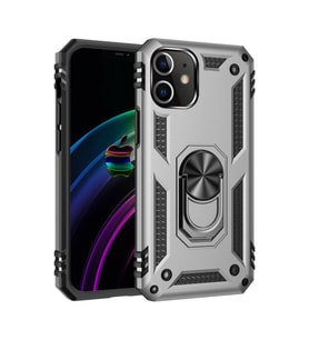 Apple İphone 12 Kılıf Sofya Yüzüklü Silikon Kapak - Gümüş