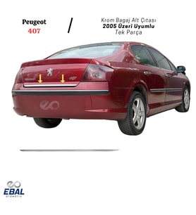 Peugeot 407 Krom Bagaj Alt Çıtası 2005 Üzeri P.Çelik