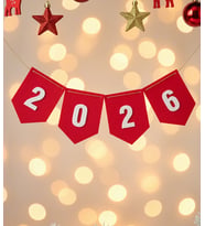 Yılbaşı Flama Dekoratif Banner Keçe 2026 Yeni Yıl Duvar Süsü