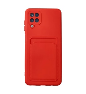 Mey İthalat® Samsung Galaxy A12 Kılıf Kelvin Kartvizitli Silikon - Kırmızı