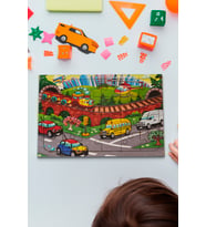 Ahşap 24'lü Yapboz Taşıtlar Puzzle