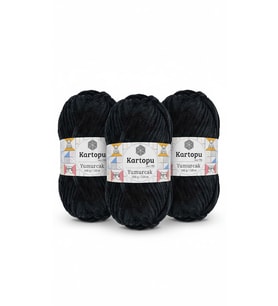 Yumurcak Kadife İplik 100 gr 3 Adet K940 Siyah