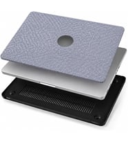 MacBook Air 13.6 İnç Kılıf Sert Koruyucu Kapak Hard Case A2681 A3113 A3240 A3449 M2 M3 M4 M5 Uyumlu Dokulu Desenli İnce Hafif Havalandırmalı Açık Mavi