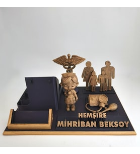 Kişiye Özel Hemşire Masa İsimliği Kartvizitlik - Hemşireler Haftası & Atama Tebrik Hediyesi