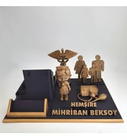 Kişiye Özel Hemşire Masa İsimliği Kartvizitlik - Hemşireler Haftası & Atama Tebrik Hediyesi