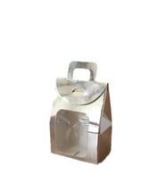 Kına Ve Çerez Çantası Pencereli Karton 7.5X11X4 (20 Adet)  Gümüş