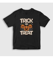 Presmono Unisex Çocuk Siyah Trick Or Treat V2 Halloween Cadılar Bayramı T-Shirt 501032tt