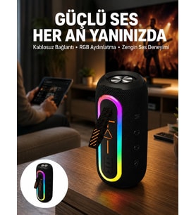 Bluetooth Hoparlör Uzun Pil Ömrü Taşınabilir Yüksek Ses Kaliteli Yeni Nesil