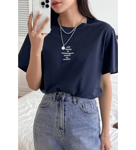 Unisex The Power Of Baskılı Tasarım Tshirt (Lacivert)
