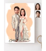 Kişiye Özel Gelin Dağmat 1 Karikatür Baskılı Ahşap Tablo 30x40