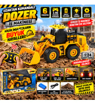 Uzaktan Kumandalı Şarjlı 6 Fonksiyonlu Dozer Kepçe İş Makinesi Oyuncak