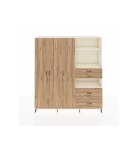 Hyperion Gardrop 12 Raflı 4 Çekmeceli Tek Askılı 220x44x243 Aytaşı-Çam/Çam