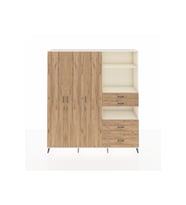 Hyperion Gardrop 12 Raflı 4 Çekmeceli Tek Askılı 220x44x243 Aytaşı-Çam/Çam