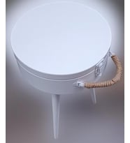 Hobi ADN 90265 MODEL Dekoratif Bavul Sehpa Ahşap MDF CNC Kesim Beyaz Lake El Yapım
