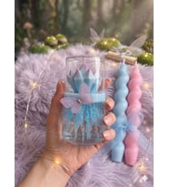 Sihirli Kristal Düşler Mum - Mumelia Candles Doğal Soya Şamdan Kristal Cam Bardak Tasarım Dekoratif Mum Seti