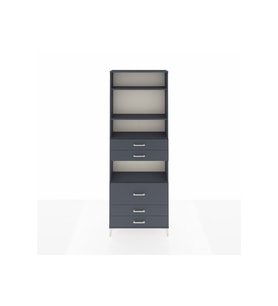 Arges Dolap 4 Raflı 5 Çekmeceli 88x30x243 Antrasit-Antrasit