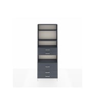 Arges Dolap 4 Raflı 5 Çekmeceli 88x30x243 Antrasit-Antrasit