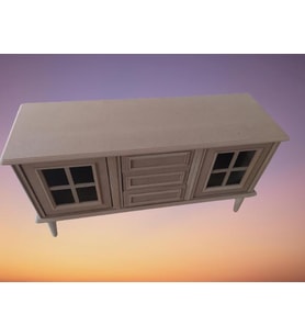 Tv Sehpa ST 17423 Windovs Nakış Klasik Model Kayın RETRO Ayak HAM Renk Elyapım