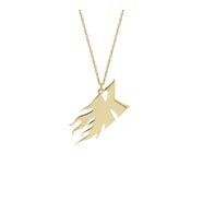 Kişiye Özel Tasarım Alev Font Harf Kolye 925K Gümüş (Gold)