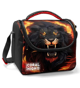 Coral High Erkek Çocuk İlkokul Beslenme Çantası, Siyah Kükreyen Aslan, Isı Yalıtımlı
