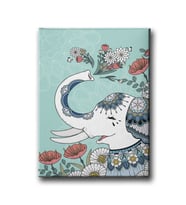 Motifli Fil Canvas Tablo MİND688