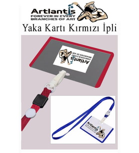 Kırmızı İpli Yaka Kartı 25 Adet Ayarlanabilir Boyuna Asma Kimlik Koruyuculu PVC Kırmızı Yaka Kartlığı Seyehat Ofis Okul Büro