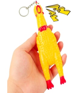 Bağıran Tavuk Anahtarlık Çığlık Atan Horoz Oyuncak Shrilling Chicken (16 cm)- 1 Adet (Sarı)