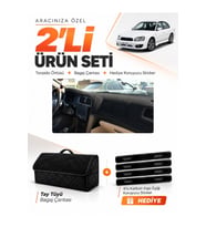 e-biz SUBARU LEGACY B4 (1998-2003) Uyumlu Torpido Örtüsü + Tay Tüyü Bagaj Çantası - Siyah - SU006