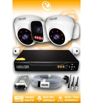 Elitcam 3 Kameralı Zebra 2 İç Kamera Set HDD'siz 5 MP Full HD Gece Görüşlü Güvenlik Kamerası Sistemi