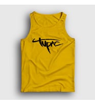 Presmono Unisex Sarı Logo Tupac Shakur Atlet 46113tt (Sarı)