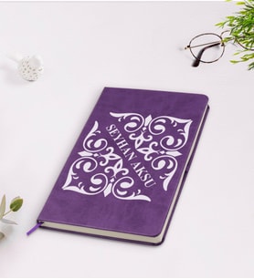 BK Gift Kişiye Özel İsimli Mor Termo Deri Defter Model 10