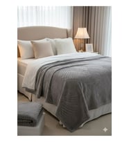 Merinos  Elegans Çift Kişilik Battaniye - Gri