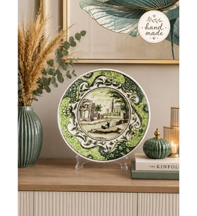 Dekoratif Seramik Tabak 30 cm Yeşil Collection
