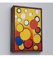 Çerçeveli Alexander Calder - Sarı ve Kırmızı Küreler Tablosu - Orbs on Yellow and Red (Siyah)