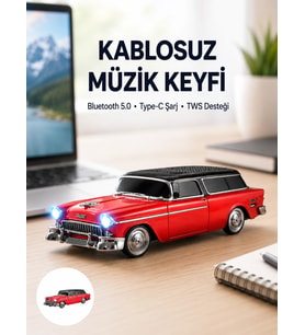 Vintage Tasarımlı LED Işıklı Bluetooth Hoparlör 10W