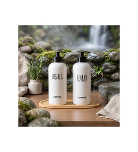 Homea Homéa Bambu Sunum Altlıklı 2'li Beyaz Renk Hands Dishes Sabunluk Seti