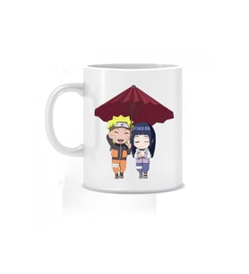 Naruto & Hinata Chibi Anime Temalı Beyaz Kupa Bardak