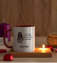 Kişiye Özel Sen Onu da Soğutursun Esprili Ahşap Altlıklı Mumlu Kırmızı Kupa