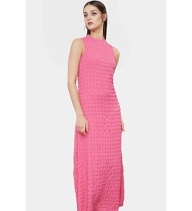 Astarlı A Line Gofre Dokulu Polyester Maxi Elbise Rahat Günlük Stil Kullanım İçin