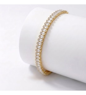 Moncuk Design 5mm Beyaz Zirkon Taşlı Ayarlanabilir Su Yolu Kadın Bileklik 3351KBV4D3