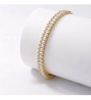 Moncuk Design 5mm Beyaz Zirkon Taşlı Ayarlanabilir Su Yolu Kadın Bileklik 3351KBV4D3