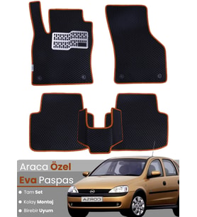 OPEL CORSA C (2000-2006) Uyumlu EVA Paspas Tam Set–Araca Özel,Kolay Montaj,Oto Paspas
