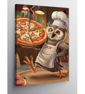 Kanvas Tablo Usta Pizzacı Baykuş