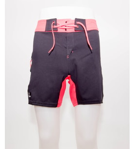 Erkek Kısa Deniz Şortu Boardshort Filesiz Sörf Meridyendukkan Siyah Turuncu Olaıan