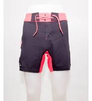 Erkek Kısa Deniz Şortu Boardshort Filesiz Sörf Meridyendukkan Siyah Turuncu Olaıan