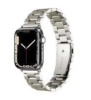 Apple Watch 44mm Uyumlu Kordon Paslanmaz Metal Titanyum Baklalı Zore KRD-93 Kayış