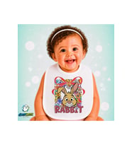 Rabbit Keten Bebek Mama Önlüğü – Yumuşak, Emici, Yıkanabilir, Özel Tasarım P169