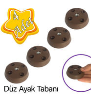 4 Adet Düz Ayak Tabanı Kahverengi Mobilya Masa Sehpa Ayağı Bağlantı Aparatı Plastik