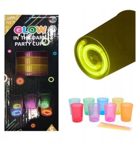 Karanlıkta Yanan Gece Işığı Mega Glow Bardaklar 8 Adet 8.5 x 10.5 cm