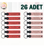 Nar Çiçeği & Yavru Ağzı, 26’lı Set, İsim Yazılabilen Deri Anahtarlık, Doğa Turu Ekibine Küçük Hediye